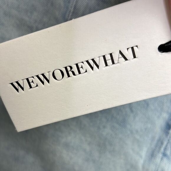 We Wore What cut out indigo zero super light denim mini skirt size small NWT - Picture 11 of 16